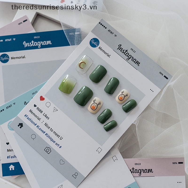Set 10 Tấm Thẻ Dán Móng Tay Trưng Bày Nghệ Thuật