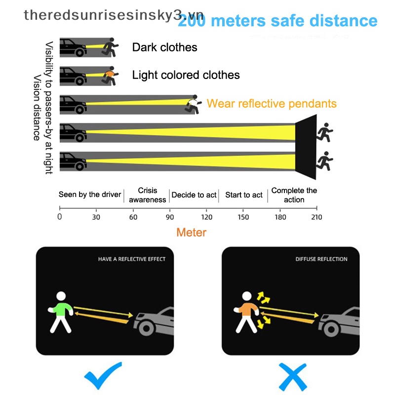 # # Mặt Dây Chuyền Dạ Quang Cảnh Báo Đi Bộ Ban Đêm Bằng PVC Chống Nước Có Móc Khóa Phát Sáng Trong Bóng Tối
