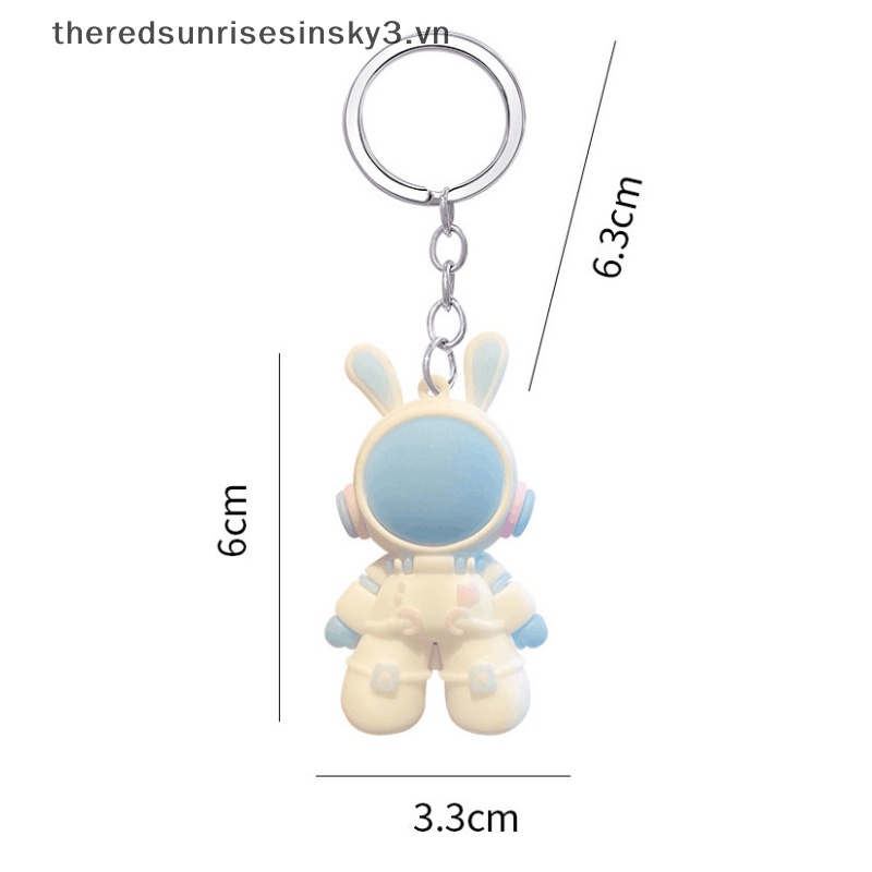Móc Chìa Khóa Bằng PVC Hình Thỏ Phi Hành Gia Hoạt Hình Dễ Thương