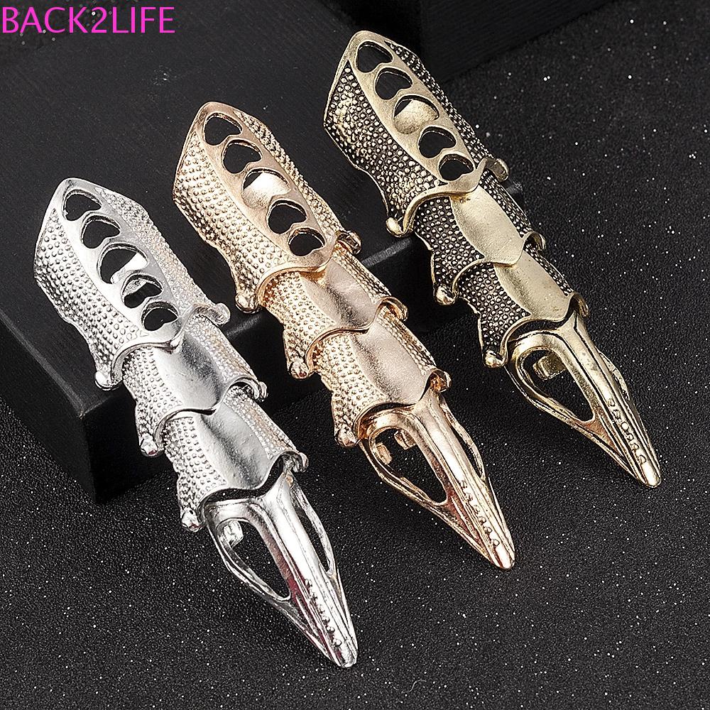 BACK2LIFE Nhẫn Kim Loại Toàn Bộ Phong Cách Gothic Punk Cá Tính Cho Nam
