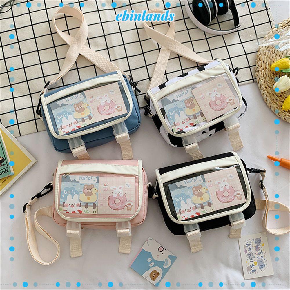 EBINLANDS Túi Đeo Chéo Canvas Trong Suốt Thiết Kế Xinh Xắn Cho Nữ