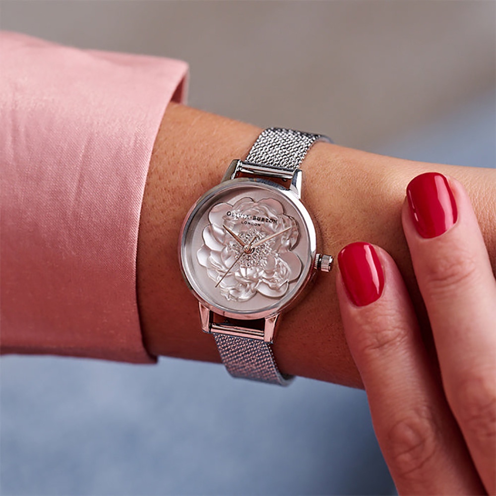 Đồng hồ nữ Olivia Burton Blossom OB16FS113 dây kim loại 42mm - Hàng chính hãng