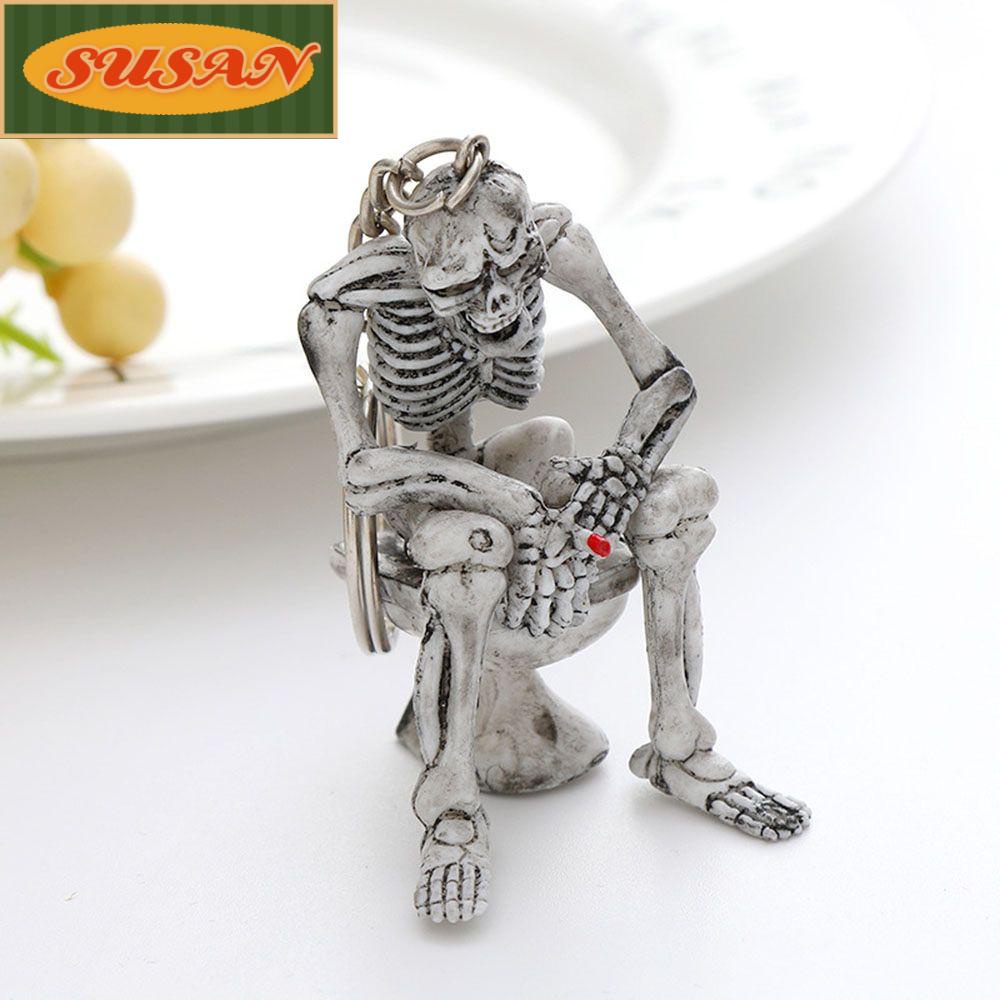 SUSANS Móc Khóa Cao Su Hình Đầu Lâu Vui Nhộn Cho Nam