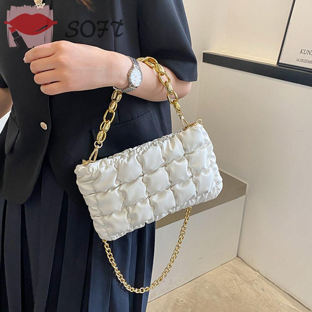 SOFTNESS Túi Đeo Vai / Kẹp Nách Chất Liệu PU Gọn Nhẹ Sức Chứa Lớn Thời Trang Cho Nữ