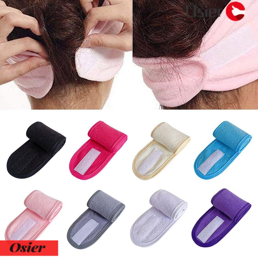 OSIER1 Băng Đô Cài Tóc Bằng Sợi Microfiber Thấm Hút Nước Màu Trắng Mềm Mại Tiện