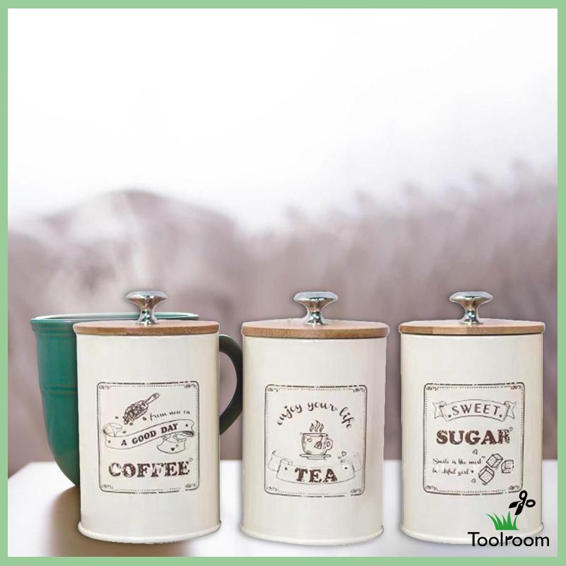 Set 3 Hũ Đựng Hạt Cà Phê / Đường Tiện Dụng Cho Nhà Bếp