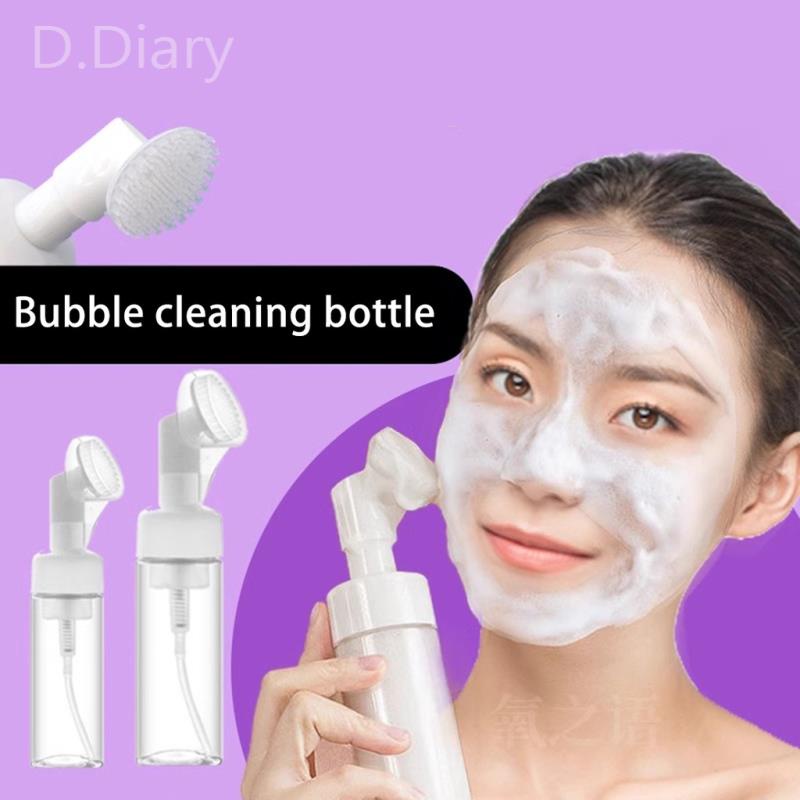 Chai Nhựa Trong Suốt Có Đầu Cọ Silicon Dùng Để Đựng Cọ Trang Điểm