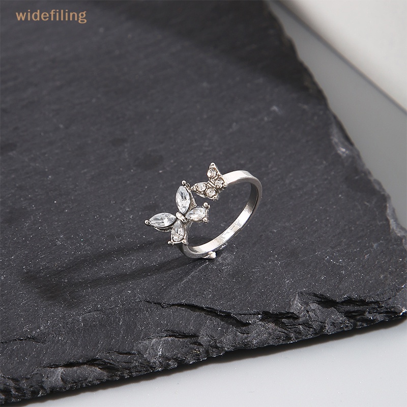 Nhẫn Hở Hình Bướm Lấp Lánh Bằng Hợp Kim Phong Cách Hàn Quốc Thời Trang Cho Nữ