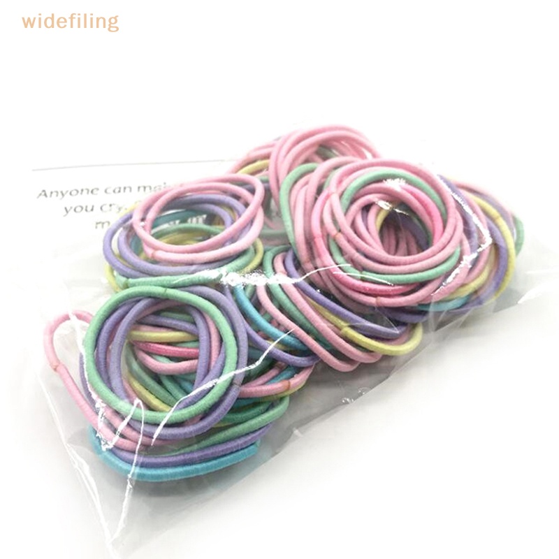 Set 100 Dây Buộc Tóc Nylon Co Giãn Nhiều Màu Sắc Cho Bé Gái