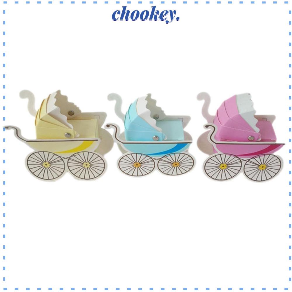 CHOOKEY Bộ 10 Hộp Đựng Kẹo Hình Xe Đẩy Đầy Đủ Trang Trí Tiệc Cưới