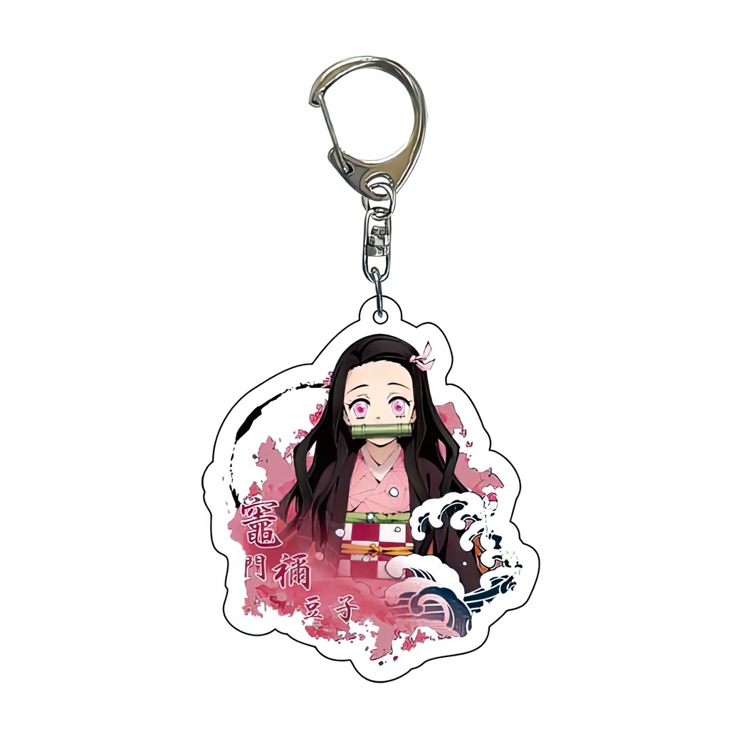 Móc Khóa Demon Slayer Thanh Gươm Diệt Quỷ Nhựa Acrylic Hai Mặt Kimetsu no Yaiba Hoạt Hình Anime Manga Dễ Thương