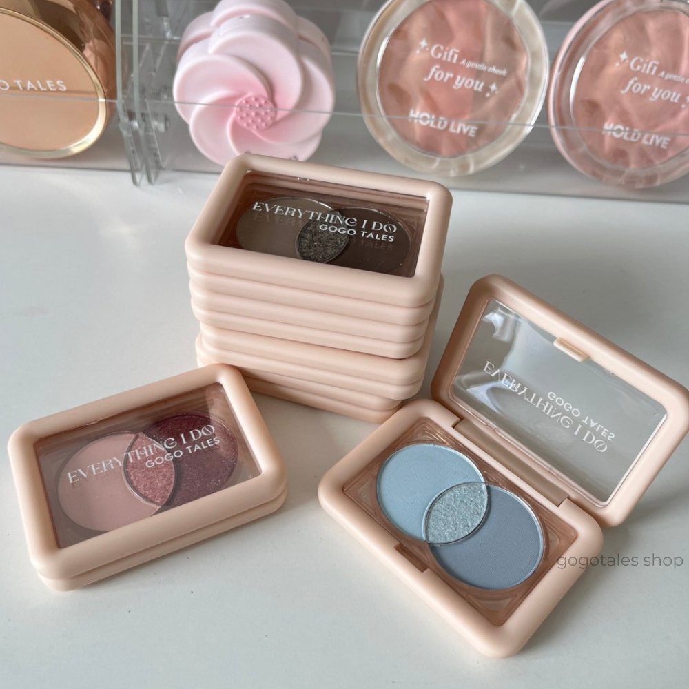 Bảng phấn mắt 3 ô kiêm tạo khối highlight GOGO TALES bling bling Small Square Box Eyeshadow Palette GT473 Gogotales