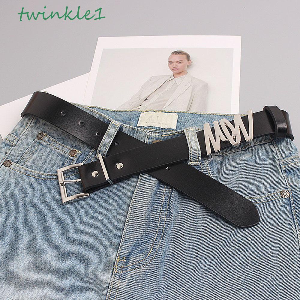 TWINKLE Thắt Lưng Da PU Khóa Hợp Kim Phong Cách Hàn Quốc Thời Trang Cho Nam