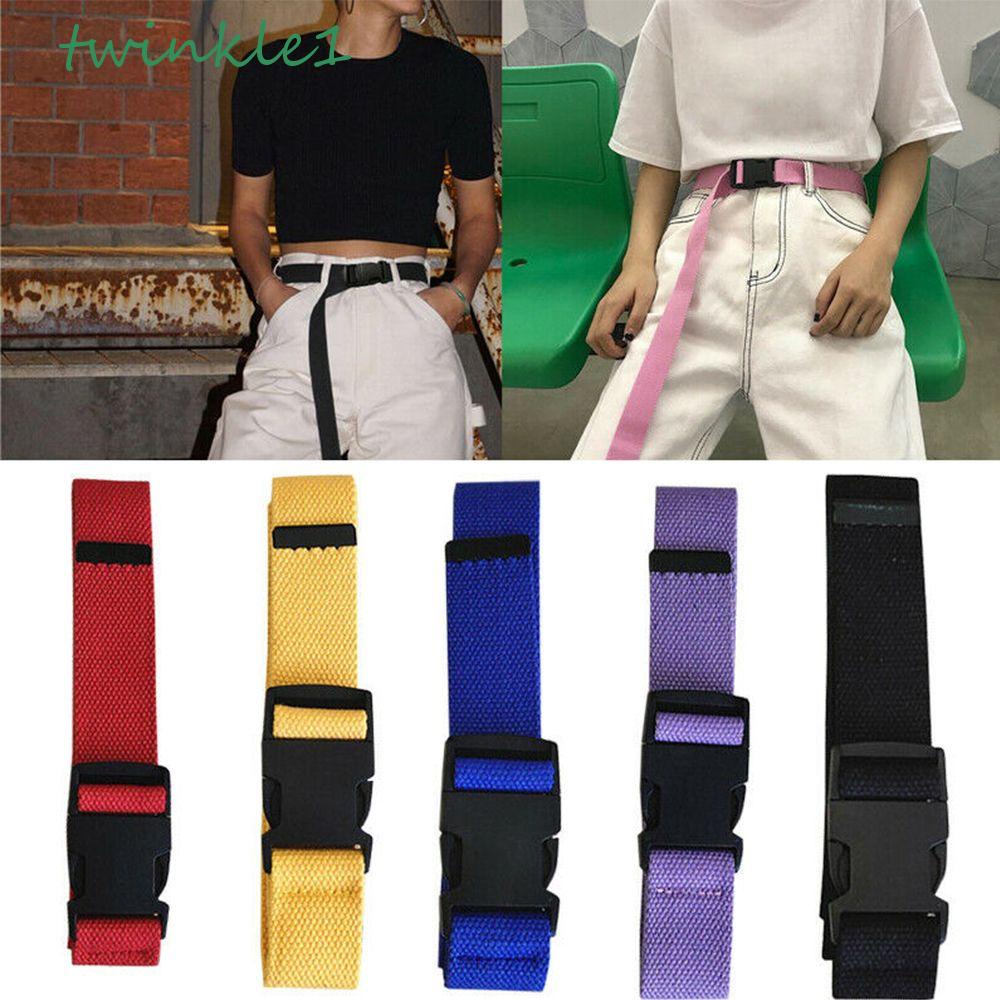 TWINKLE Thắt Lưng Vải Canvas Nylon Nhiều Màu Sắc Phong Cách Cổ Điển Cho Nam Và Nữ