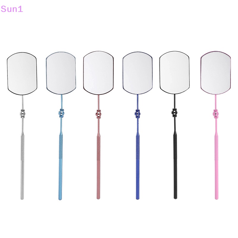 Sun1 &gt; Gương Trang Điểm Bằng Thép Không Gỉ Tay Cầm Dài Có Thể Gập Lại Kiểm Tra Quan Sát Lông Mi Chi Tiết Nhỏ