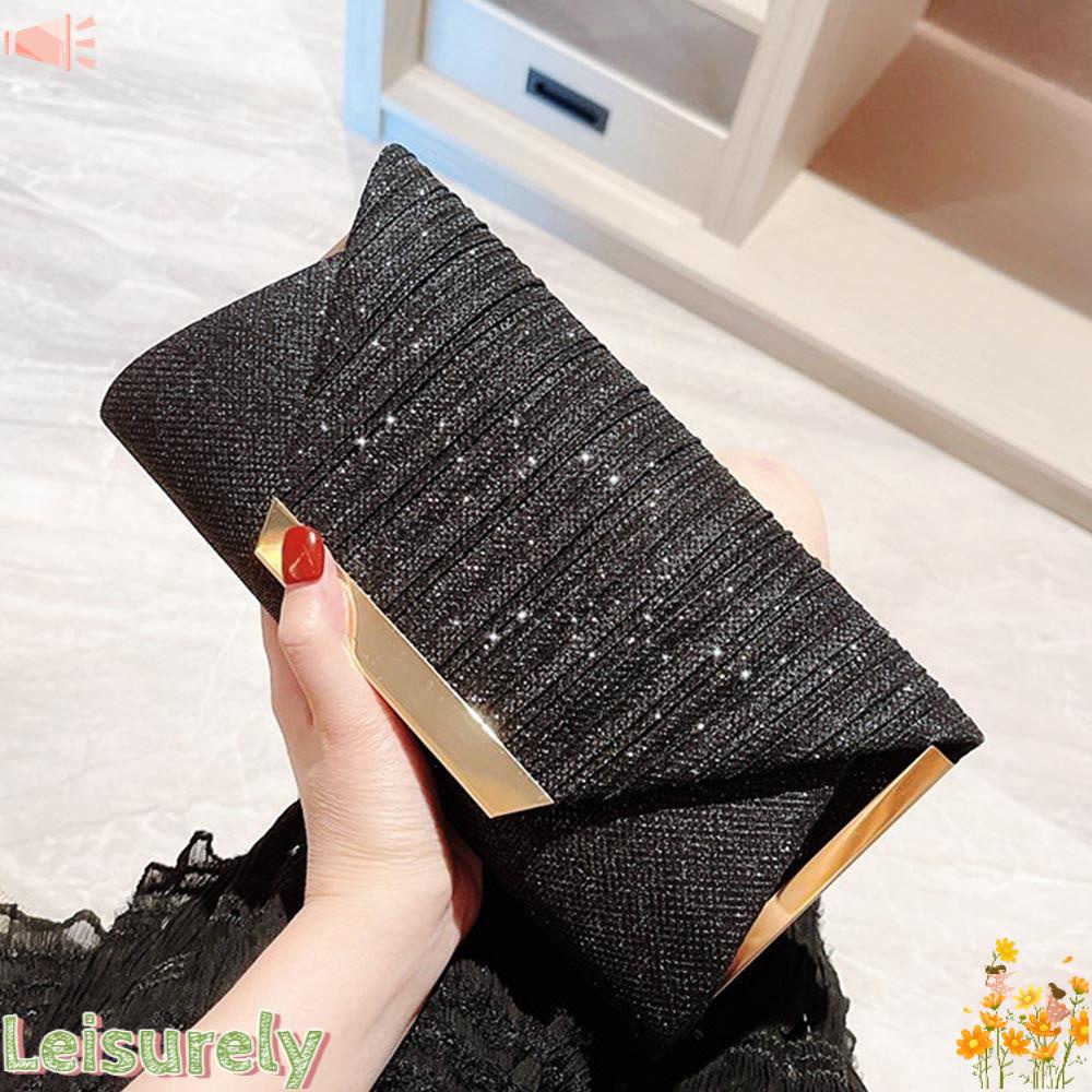 LEILY Ví Cầm Tay Đính Kim Sa Lấp Lánh Thời Trang