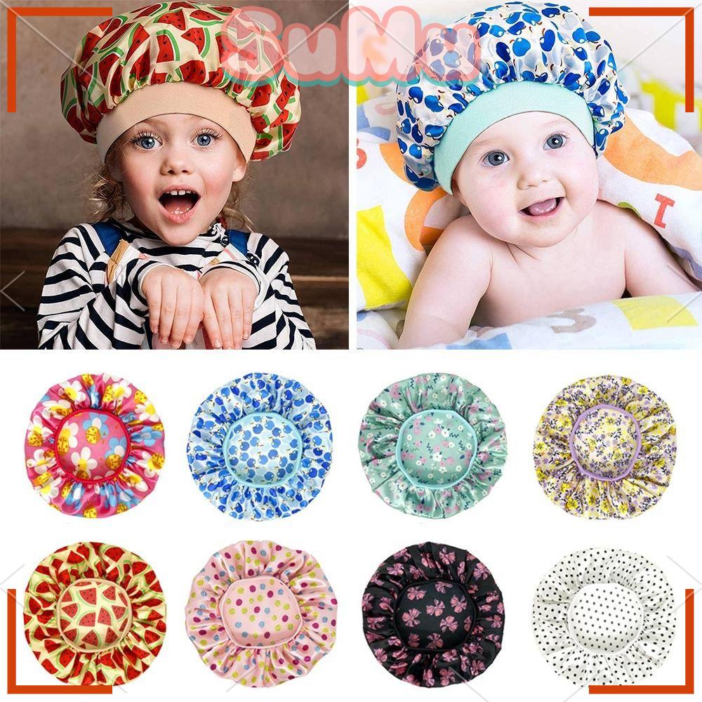 SUMU Mũ Turban Vải Satin In Chữ Chemo Thời Trang Cho Bé
