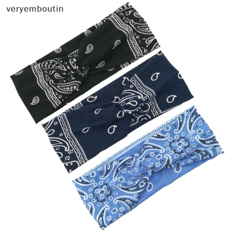 Băng Đô Bandana Vải Cotton Co Giãn in Họa Tiết Dùng Khi Rửa Mặt / Trang Điểm / Chơi Thể Thao