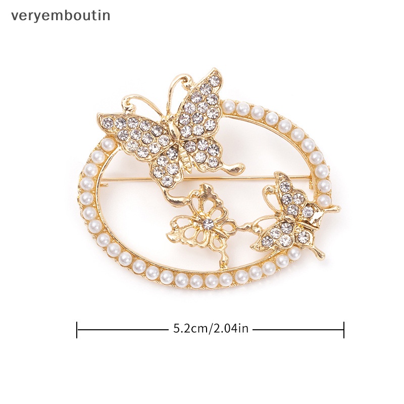 Ghim Cài Áo Hình Tròn Đính Ngọc Trai / Bướm / Hoa Thời Trang Chống Ánh Sáng