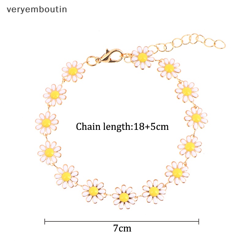 Bộ 3 Vòng Tay Họa Tiết Hoa Cúc Thời Trang Có Thể Điều Chỉnh Cho Nữ