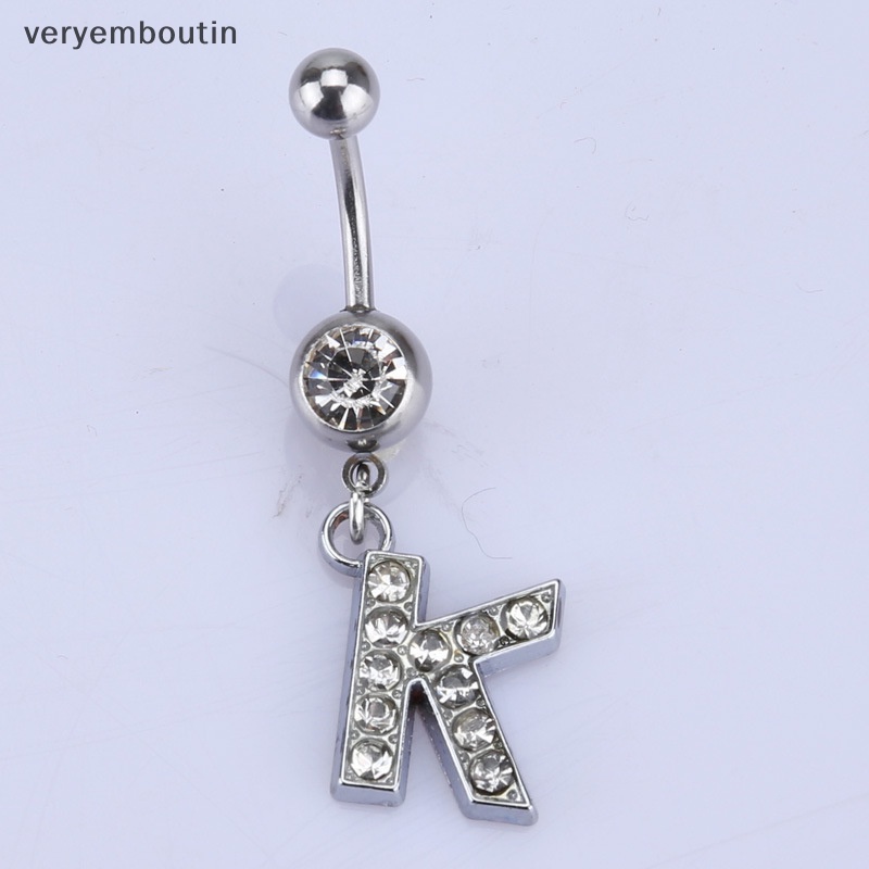 Khuyên Rốn Bằng Thép Không Gỉ Trang Trí Chữ Đính Đá Quyến Rũ Cho Nữ