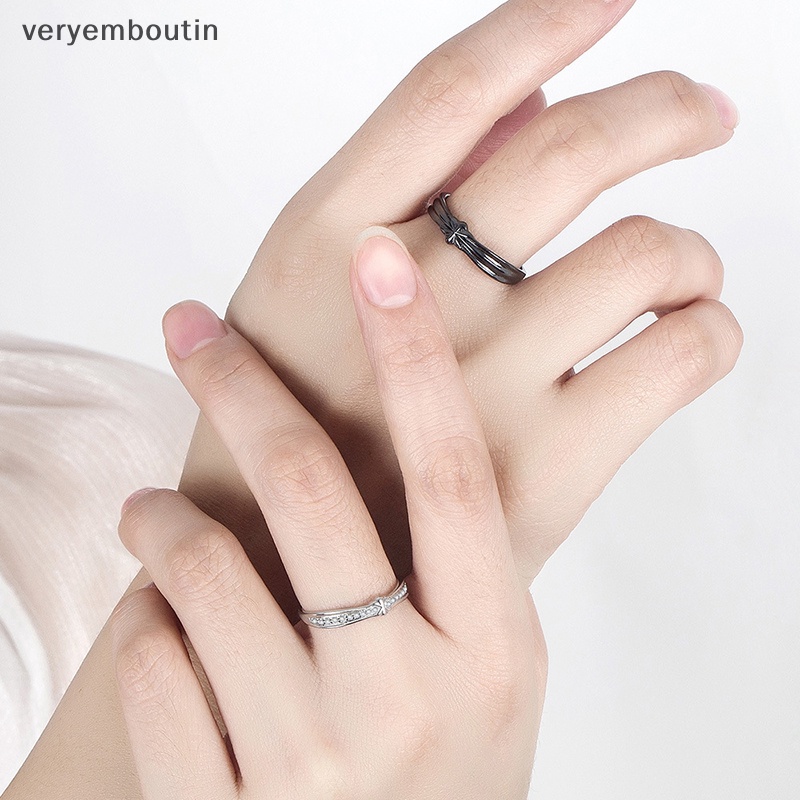 1 Nhẫn Cặp Màu Bạc Có Thể Điều Chỉnh Kích Thước