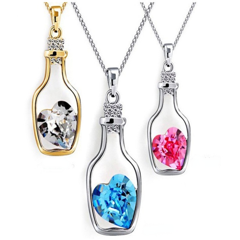 Vòng cổ Mặt Lọ Điều Ước Bằng Hợp Kim Tự Nhiên Mạ Điện Đính Kim Cương Thời Trang Và Phổ Biến Phiên Bản Hàn Quốc
