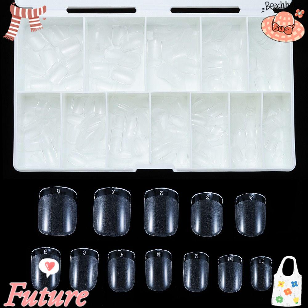 FUTURE Bộ Móng Tay Giả Hình Vuông Trong Suốt Dạng Nhấn Có Độ Che Phủ Tốt 11 Kích Cỡ Dùng Nối Móng DIY