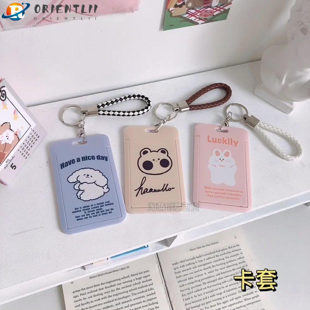 ORIENTLII Ví Đựng Thẻ Bằng Nhựa Họa Tiết Hoạt Hình Dễ Thương Cho Học Sinh