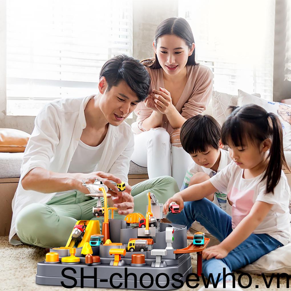 Bộ Đồ Chơi Đường Ray Xe Hơi Bằng Nhựa Giáo Dục Cho Bé