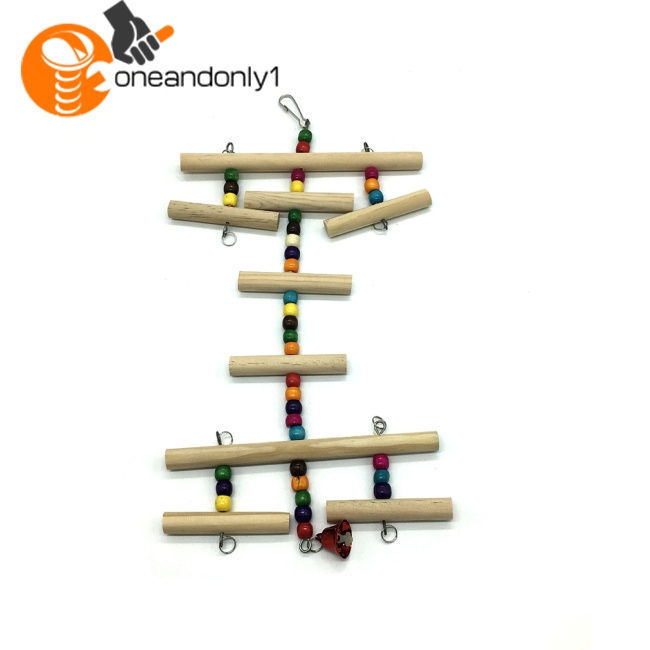 Đồ Chơi Hạt Gỗ Tròn Nhiều Màu Có Chuông Dành Cho Vẹt Cỡ Nhỏ / Vừa / Nhỏ