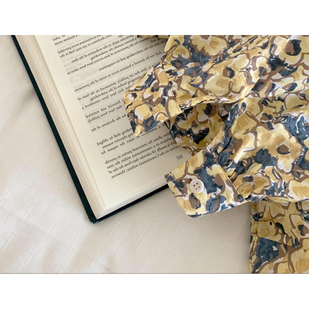 Đầm Hoa Ngắn Tay Cổ Vuông Thời Trang Dành Cho Nữ