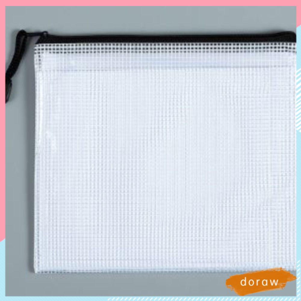 DORAW Set 12 Túi Lưới Đựng Tài Liệu Màu Đen Có Khóa Kéo Siêu Dày Dặn Chống Thấm Nước 12 Cái