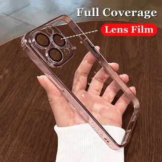 Ốp Điện Thoại TPU Mềm Trong Suốt Mạ Viền Sang Trọng Cho iPhone 11 Pro 12 13 14 Pro Max 14 Plus Xs Max Xr