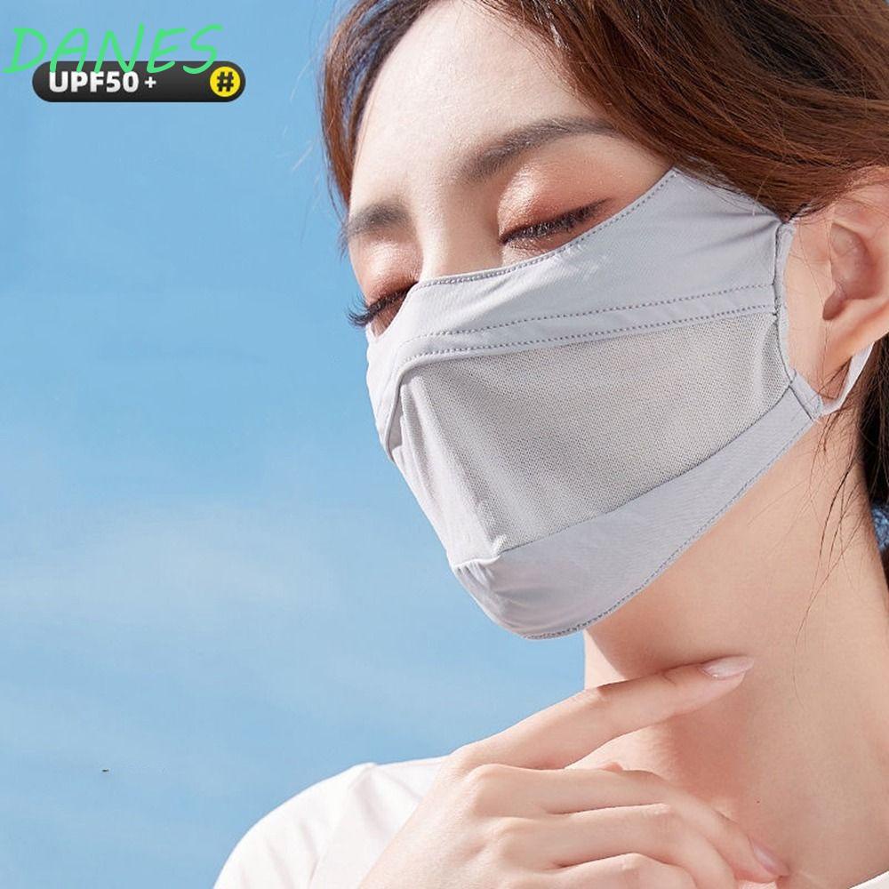 DANES Khẩu Trang Chống Nắng Chống Tia uv Bằng Lụa Lạnh Màu Trơn Thời Trang Mùa Hè Cho Nữ