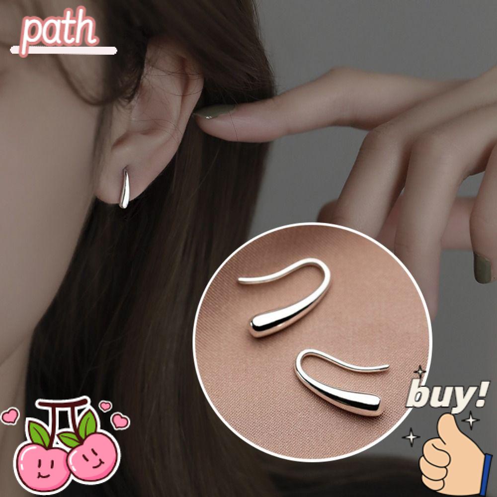 PATH 2 Bông Tai Mạ Bạc 925 Hình Giọt Nước Thời Trang