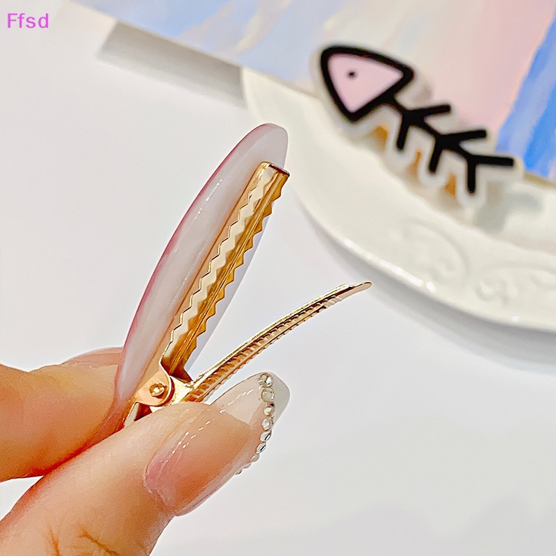 {Ffsd} Kẹp Tóc Hình Xương Cá Đính Đá Axit Acetic Ngọt Ngào Dễ Thương Thời Trang Bé Gái * Hàng Bán Chạy