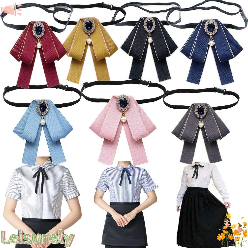 LEILY Cà Vạt Nơ Họa Tiết Hoa Có Thể Điều Chỉnh Trang Trọng Cho Nữ