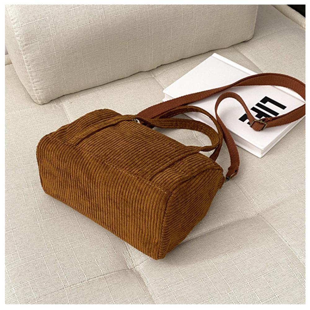 LEISURE Túi Đeo Chéo Mini Bằng Vải Nhung Có Khóa Kéo Phong Cách Retro Mới Cho Nữ