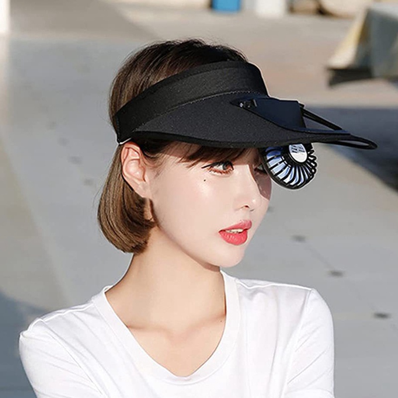 Mũ Chống Nắng Mùa Hè Vành Rộng Có Quạt Điện Và Sạc USB Thời Trang