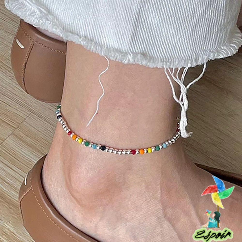 ESPO Lắc Chân Chuỗi Hạt Nhiều Màu Co Giãn Thanh Lịch Cho Cặp Đôi