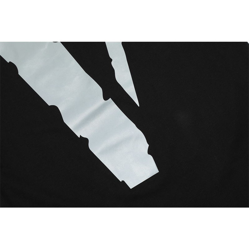 Áo Thun Tay Ngắn Cổ Tròn In Chữ Phản Quang Thời Trang Cho Nam Và Nữ