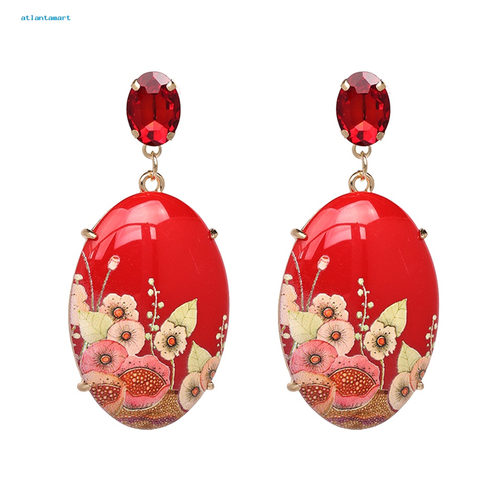 Túi Đựng Đồ Dùng Đa Năng Tiện Dụng| Bông Tai Hình Oval Đính Đá Resin Thanh Lịch Dành Cho Nữ