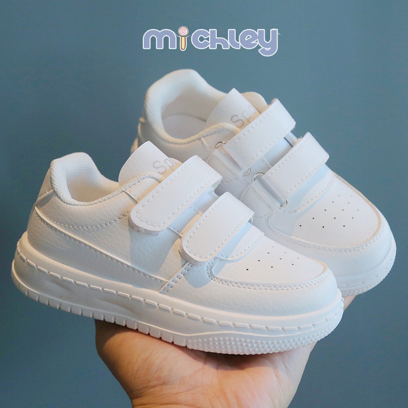 Michley Giày Thể Thao Đế Mềm Màu Trắng Thời Trang Xuân Thu Phong Cách Hàn Quốc Cho Bé