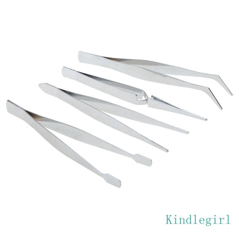 Bộ 4 Nhíp Làm Móng Nghệ Thuật Bằng Thép Không Gỉ