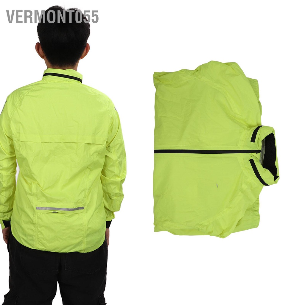 Vermont055 Bốn Mùa Mỏng Chống Thấm Nước Áo Mưa Đi Xe Đạp Thoáng Khí Khoác Nam Nữ Vàng Huỳnh Quang