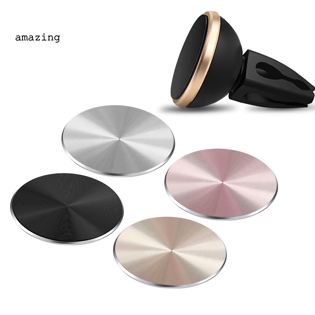 Set 4 Tấm Kim Loại Tròn Hít Nam Châm Tự Dính Thay Thế Cho Giá Đỡ Điện Thoại Di Động
