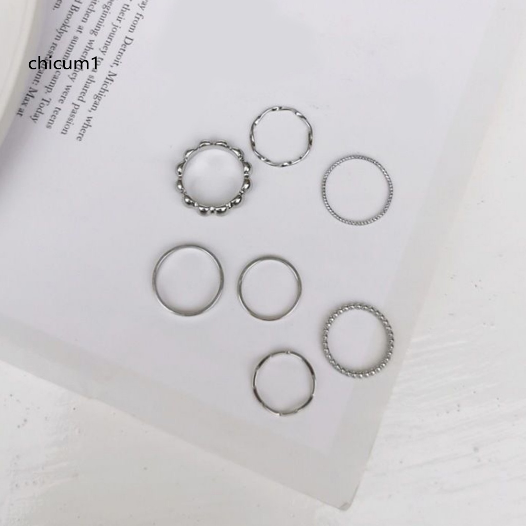Set 8 Nhẫn Đeo Khớp Ngón Tay Mạ Điện Không Gây Dị Ứng Trang Trí Họa Tiết Hình Học Tinh Tế Thời Trang Tối Giản Cho Nữ