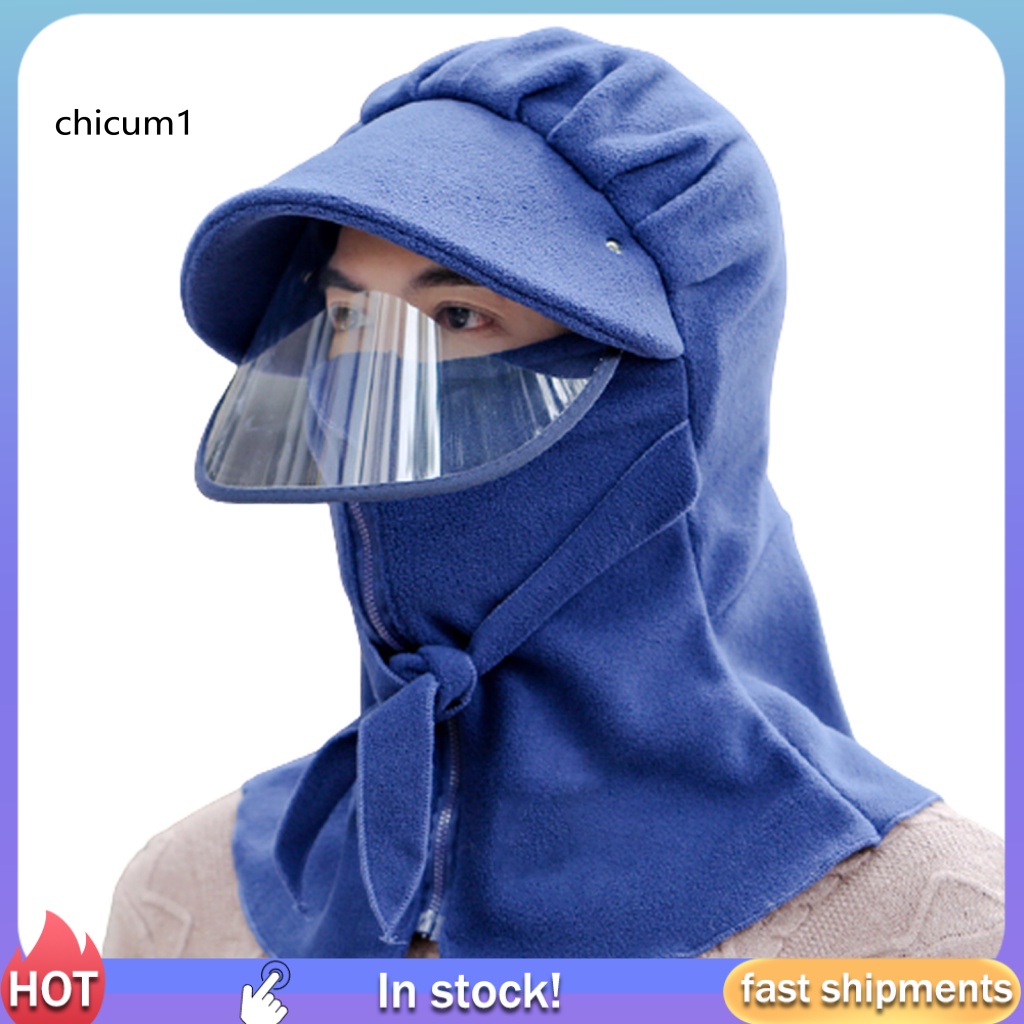 Mũ Che Phủ Mặt Chống Gió Giữ Ấm Mùa Đông Có Khóa Kéo Cho Nam Nữ
