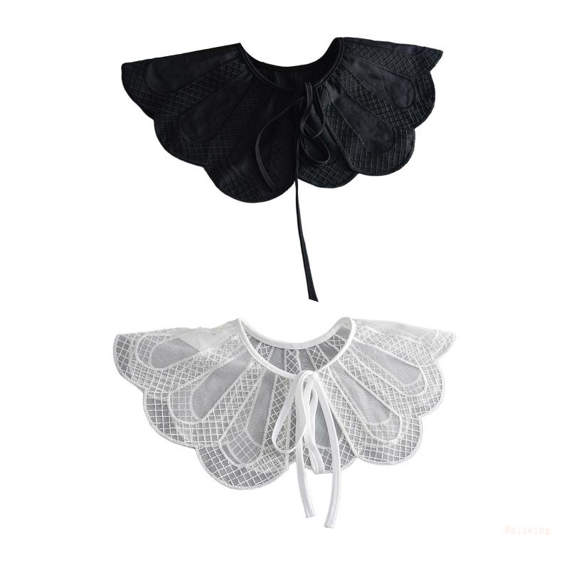 Khăn Choàng Lưới Mỏng Nhẹ Thêu Họa Tiết Kẻ Sọc Đính Nơ Xinh Xắn Thời Trang Cho Nữ